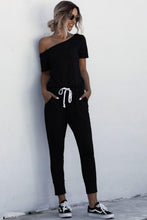 Load image into Gallery viewer, Asymmetrical Neck Tied Jumpsuit with Pockets - Shop &amp; Buy
