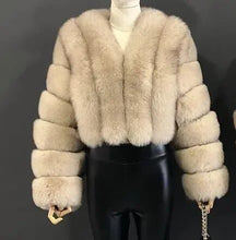 Load image into Gallery viewer, Autumn Winter High Quality Faux Fox Fur Coat Women Elegant Long Sleeve Warm Mink Short Jackets Furry Fashion Outwear Coat - Shop &amp; Buy
