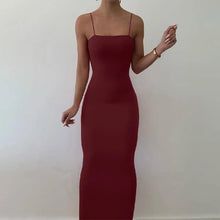 Load image into Gallery viewer, Autumn Winter Women Solid White Black Strap Midi Dress Bodycon Sexy Streetwear Party Club Elegant Fashion Clothes - Shop &amp; Buy
