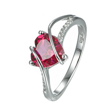 Load image into Gallery viewer, Heart Shape Ruby 925 Sterling Silver Ring 2.5 Carats Women Love Ring
