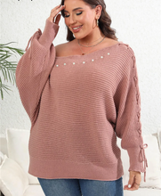 Load image into Gallery viewer, Winter Sexy Off The Shoulder Plus Size Sweater Women Large Pullover Lady Loose Oversize Jumper Big Jerseys Curvy Knitwear
