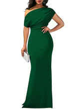 Load image into Gallery viewer, Backless Solid Bridesmaid Dress, Elegant Bodycon Maxi Dress For Evening, Wedding Party - Shop &amp; Buy
