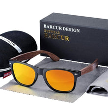 Load image into Gallery viewer, BARCUR Black Walnut Sunglasses Wood Polarized Sunglasses Men Glasses Men UV400 Protection Eyewear Wooden Original Box - Shop &amp; Buy
