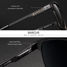 Load image into Gallery viewer, BARCUR Original Man Sunglasses Polarized Stainless Square Sunglasses for Men Women Mirror Female UV400 Driving Eyewear - Shop &amp; Buy