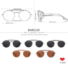Load image into Gallery viewer, BARCUR Polarized Steampunk Round Sunglasses Men Retro Sun Glasses For Women Vintage Style - Shop &amp; Buy