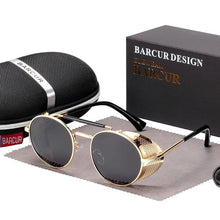 Load image into Gallery viewer, BARCUR Vintage Retro Round Polarized Steampunk Sunglasses Men Sun Glasses For Women Style UV400 Protection - Shop &amp; Buy