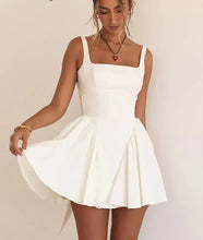 Load image into Gallery viewer, Women New White Sweet &amp;High Streetwear Backless Halter Strap Bowknot A-line Dresses Chic Sweet Hot Party Mini Dress
