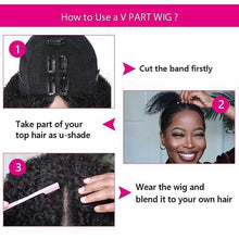 Load image into Gallery viewer, Beauty Forever V Part Wig Kinky Curly Thin Part Human Hair Wigs V Shape Glueless Wig No Leave Out Brazilian Machine Wig - Shop &amp; Buy
