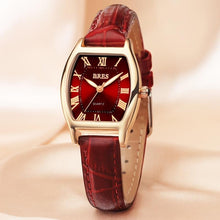 Load image into Gallery viewer, BERS Tonneau Quartz Wristwatch for Women – Elegant Preppy Style, Water-Resistant, Japanese Reliability, Leather Strap Analog-Digital Dial - Shop &amp; Buy
