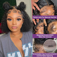 Load image into Gallery viewer, Bob Hair Wig Human Hair Deep Wave Frontal Wigs Brazilian Pre Plucked Water T-Prat Wig 13x4 Hd Transparent Curly Lace Front Wig - Shop &amp; Buy
