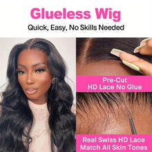 Load image into Gallery viewer, Body Wave Glueless Wear And Go Wigs 4*4 HD Lace Closure Wigs Human Hair Ready To Wear Wigs New Upgraded No Glue Pre Cut Wig - Shop &amp; Buy