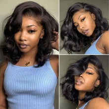 Load image into Gallery viewer, Body Wave Short Bob Wig Lace Front Human Hair Wigs For Black Women Body Wave Lace Front Wig Pre Plucked Brazilian Bob Hair Wigs - Shop &amp; Buy
