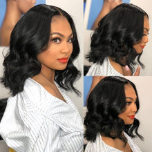 Load image into Gallery viewer, Body Wave Short Wigs Human Hair Lace Frontal Wigs Brazilian Remy T Part Natural Color Lace Wig Bob Hd Transparent Lace Front Wig - Shop &amp; Buy
