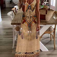 Load image into Gallery viewer, Bohemian Owl Print Cami Maxi Dress - Lightweight &amp; Flowy for Spring &amp; Summer - Stylish Sleeveless Design - Shop &amp; Buy
