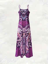 Load image into Gallery viewer, Boho Chic Paisley Print V Neck Cami Dress - Lightweight &amp; Flowy Maxi for Spring/Summer - Shop &amp; Buy
