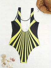 Load image into Gallery viewer, Bold Contrast Color One-piece Swimsuit - Stylish Backless, Tummy Control - Shop &amp; Buy
