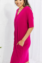 Load image into Gallery viewer, BOMBOM Sunday Brunch Button Down Midi Dress in Magenta - Shop &amp; Buy