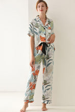 Load image into Gallery viewer, Botanical Print Button-Up Top and Pants Pajama Set - Shop &amp; Buy