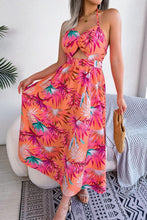 Load image into Gallery viewer, Botanical Print Tied Backless Cutout Slit Dress - Shop &amp; Buy