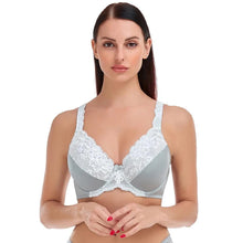 Load image into Gallery viewer, Bra Women Sexy Lingerie Gray Lace Perspective Embroidery Floral Bralette Plus Size - Shop &amp; Buy
