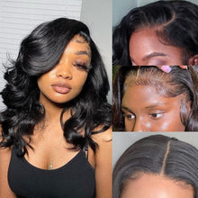 Load image into Gallery viewer, Brazilian 13x4 Lace Wigs Pre Plucked With Baby Hair Body Wave 150% Human Hair Wigs Short Body Wave Bob Wigs - Shop &amp; Buy
