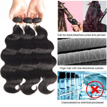 Load image into Gallery viewer, Brazilian Hair Weave Bundles With Frontal HD Transparent Straight Hair Body Wave Human Hair Bundles With Lace Closure - Shop &amp; Buy

