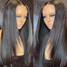 Load image into Gallery viewer, Brazilian Human Hair Layered Cut Straight Lace Wig for Women 180% Density Straight 13x4 Lace Front Wig PrePlucked with Baby Hair - Shop &amp; Buy