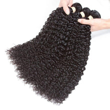 Load image into Gallery viewer, Brazilian Kinky Curly Bundles with Closure Human Hair Bundles with Closure Remy Curly Hair 3 Bundles with Lace Closure - Shop &amp; Buy
