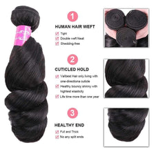 Load image into Gallery viewer, Brazilian Loose Wave Bundles With Closure Human Hair Human Hair Weave Bundles Hair Extension Bundles With Lace Closure - Shop &amp; Buy
