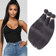 Load image into Gallery viewer, Brazilian Straight Hair Bundles 3 Pcs Virgin Remy Straight Human Hair Bundles 100% Unprocessed Human Hair Bundles Natural Color - Shop &amp; Buy

