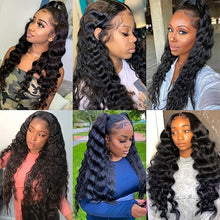 Load image into Gallery viewer, Breathtaking Brazilian Human Hair Loose Wave Wigs - 180% Density, Glueless HD 4x4 Lace Closure, Pre-Plucked with Bleached Knots &amp; Fluffy Baby Hair - Shop &amp; Buy
