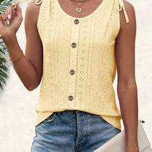 Load image into Gallery viewer, Breezy Eyelet Tank Top - Womens Button-Front Sleeveless Top - Perfect for Summer Casual Wear - Shop &amp; Buy
