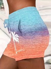 Load image into Gallery viewer, Breezy Tropical Elegance: Versatile Coconut Tree Print Casual Shorts for Women with Elastic Drawstring Waist - Shop &amp; Buy
