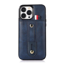 Load image into Gallery viewer, Business Demeanor Leather Case for iPhone 14 Pro Max 13 12 Mini Pro with Card Slots and Loop Strap Drop Protection Cover - Shop &amp; Buy
