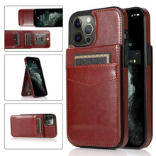 Load image into Gallery viewer, Business Demeanor Leather Case for iPhone 14 Pro Max 13 12 Mini Pro with Card Slots and Stand Function Drop Protection Cover - Shop &amp; Buy
