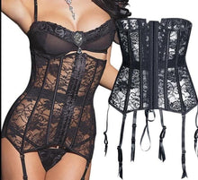 Load image into Gallery viewer, Bustiers &amp; Corsets Sexy Mesh Steampunk Corset Waist Training Corsets Lace Up Underbust Corselet - Shop &amp; Buy
