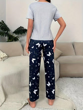 Load image into Gallery viewer, Butterflies in Bloom - Womens Short Sleeve Pajama Set with Round Neck Top &amp; Elastic Pants, Lightweight &amp; Soft Casual Sleepwear - Shop &amp; Buy
