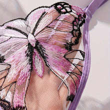 Load image into Gallery viewer, Butterfly Embroidery Mesh Lingerie Set, Strappy Plunge Bra &amp; Thong, Womens Sexy Lingerie &amp; Underwear - Shop &amp; Buy
