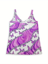 Load image into Gallery viewer, Butterfly Sequin Print Cami Top, Casual V Neck Summer Sleeveless Top, Womens Clothing - Shop &amp; Buy
