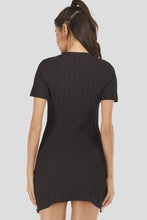 Load image into Gallery viewer, Buttoned Short Sleeve V-Neck Knit Dress - Shop &amp; Buy