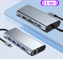 Load image into Gallery viewer, 11-in-1 USB C Docking Stations USB C HUB Type C to HDMI Adapter 4K USB 3.0 Splitter Adapter For Laptop Macbook PC Accessories
