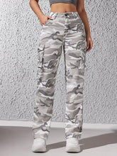 Load image into Gallery viewer, Camo Flap Pockets Straight Jeans, Loose Fit Y2K &amp; Kpop Style Cargo Pants, Womens Denim Jeans &amp; Clothing - Shop &amp; Buy
