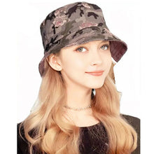 Load image into Gallery viewer, camouflage vintage washed woman bucket hat camping fishing hiking - Shop &amp; Buy
