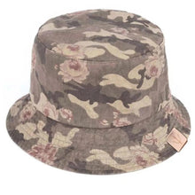 Load image into Gallery viewer, camouflage vintage washed woman bucket hat camping fishing hiking - Shop &amp; Buy
