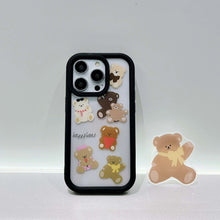 Load image into Gallery viewer, Cartoon bear stand holder happy cute shell for iphone 15 13 11 12 promax 14 pro max phone case - Shop &amp; Buy
