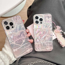 Load image into Gallery viewer, Cartoon pink love bow pink heart pendant ins laser gradient imd phone case for iphone 15 pro max 13 12 11 14 promax cover - Shop &amp; Buy
