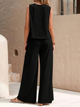 Load image into Gallery viewer, Casual Matching Two-piece Set, Sleeveless Tank Top &amp; Wide Leg Pants Outfits - Shop &amp; Buy
