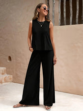 Load image into Gallery viewer, Casual Matching Two-piece Set, Sleeveless Tank Top &amp; Wide Leg Pants Outfits - Shop &amp; Buy
