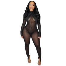 Load image into Gallery viewer, Casual Women Jumosuit Sheer Mesh See Through Party Night Clubwear Long Romper Women Jumpsuit Overalls - Shop &amp; Buy

