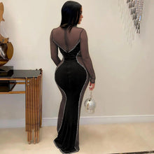 Load image into Gallery viewer, Casual Women Sheer Mesh Party Night Long Dress Slim Diamond Streetwear Clothes For Women - Shop &amp; Buy
